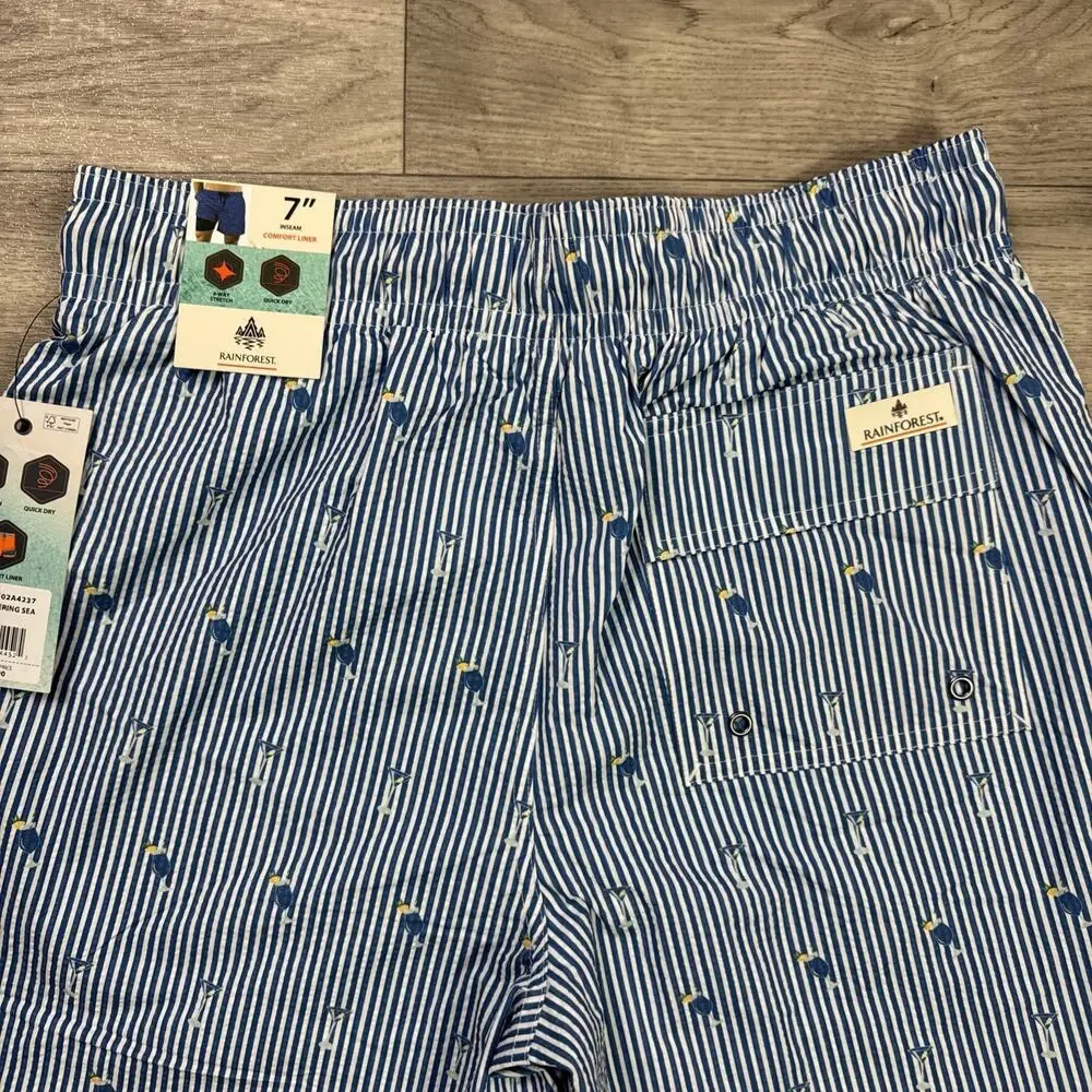 Rainforest Seersucker Swim Trunks Shorts 7